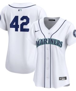 Seattle Mariners Nike Women's 2024 Jackie Robinson Day Home Limited Jersey?¨C White