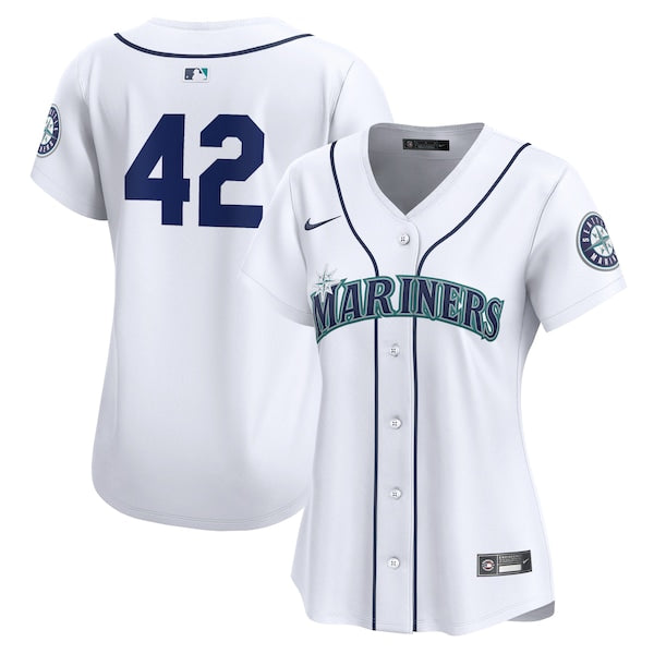 Seattle Mariners Nike Women's 2024 Jackie Robinson Day Home Limited Jersey?ยจC White