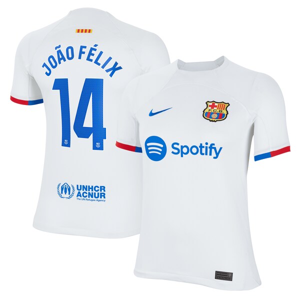 Jo?o F¨¦lix Barcelona Nike Youth 2023/24 Away Stadium Replica Player Jersey - White