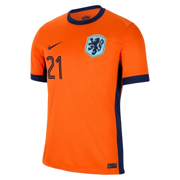 Frenkie de Jong Netherlands National Team Nike 2024 Home Replica Jersey - Orange - Image 2