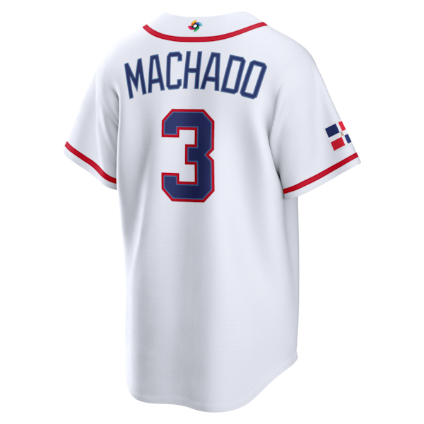 Manny Machado Dominican Republic Baseball Nike 2026 World Baseball Classic Home Stadium Jersey - White - Image 3