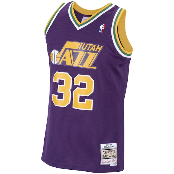 Karl Malone Utah Jazz 1991/92 Hardwood Classics Swingman Jersey - Purple - Image 2