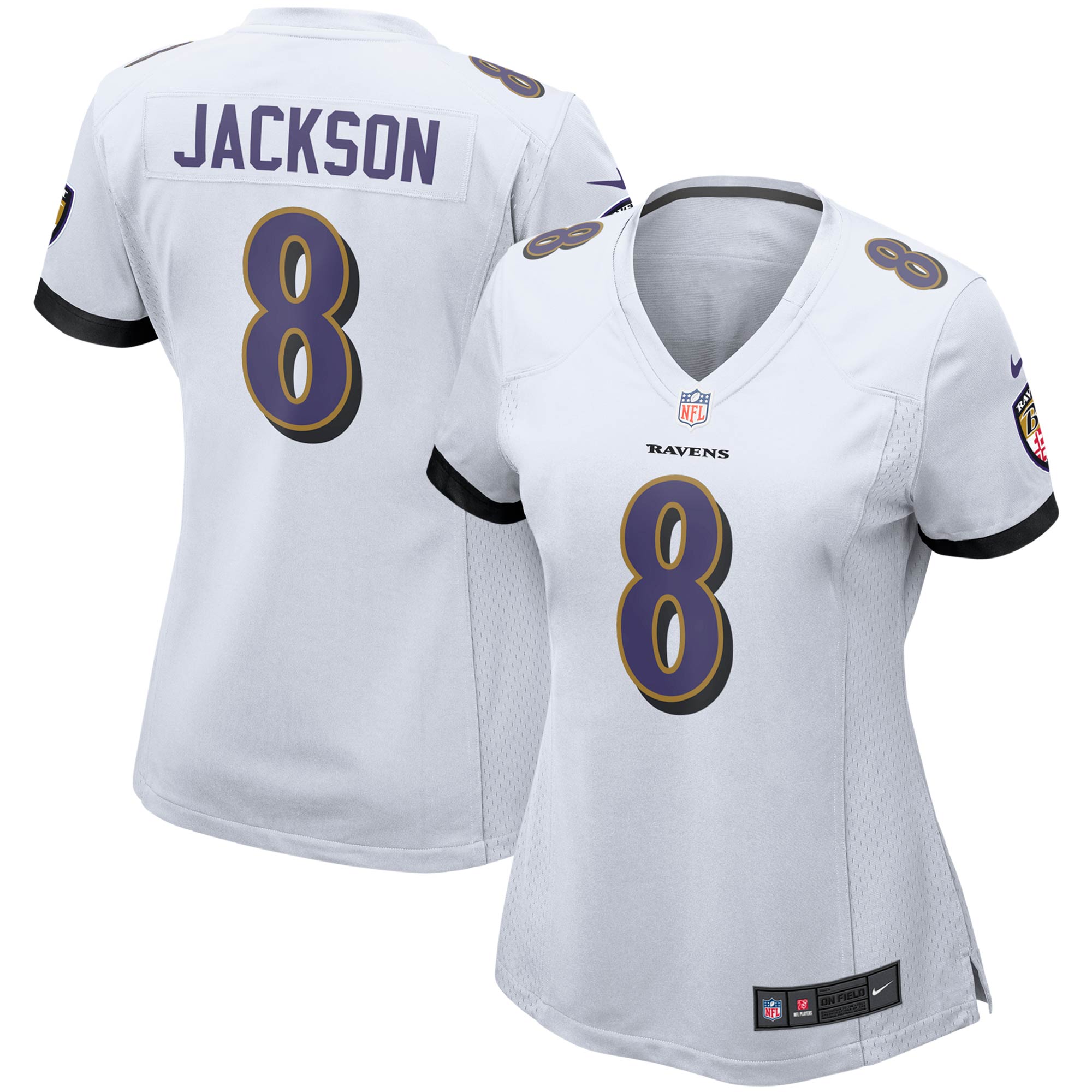 Lamar Jackson Baltimore Ravens Nike Women's Alternate Game Player Jersey - Purple/Black/White - Image 7