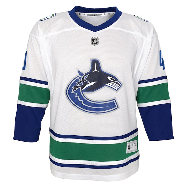 Elias Pettersson Vancouver Canucks Youth 2019/20 Away Replica Player Jersey - White - Image 2