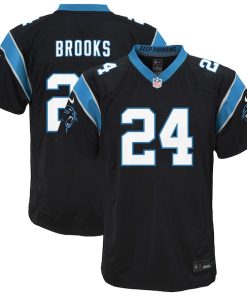 Alternative view of Jonathon Brooks Carolina Panthers Nike Youth Team Game Jersey - Black/Blue