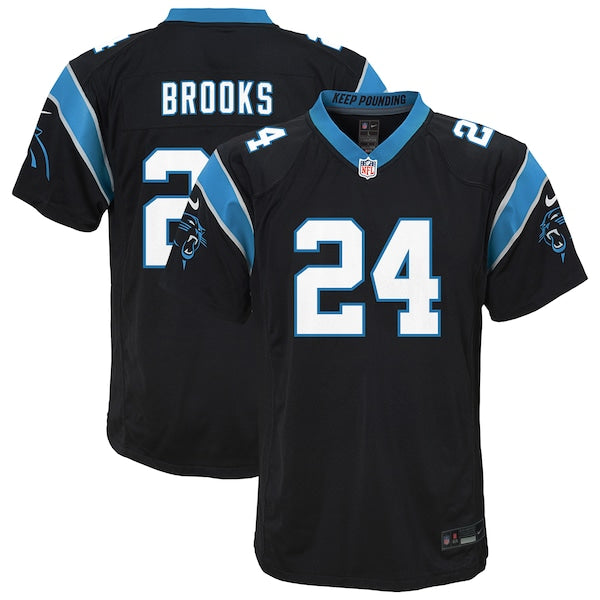 Jonathon Brooks Carolina Panthers Nike Youth Team Game Jersey - Black/Blue - Image 2