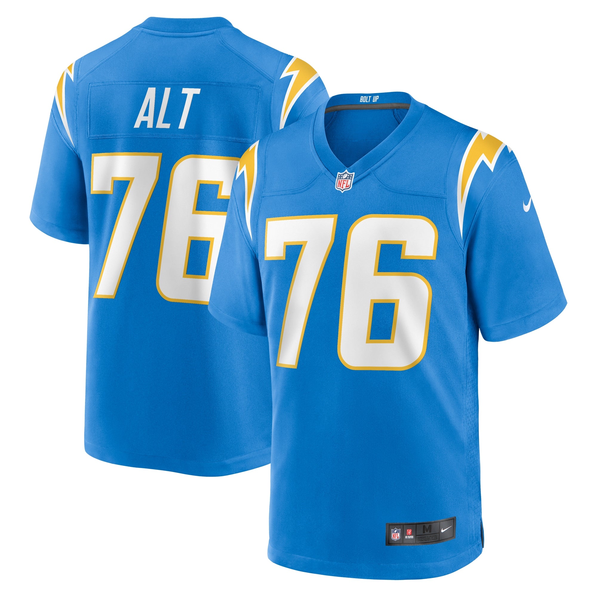 Joe Alt Los Angeles Chargers Nike Alternate Super Chargers Game Player Jersey - Navy/Powder Blue/Gold - Image 5