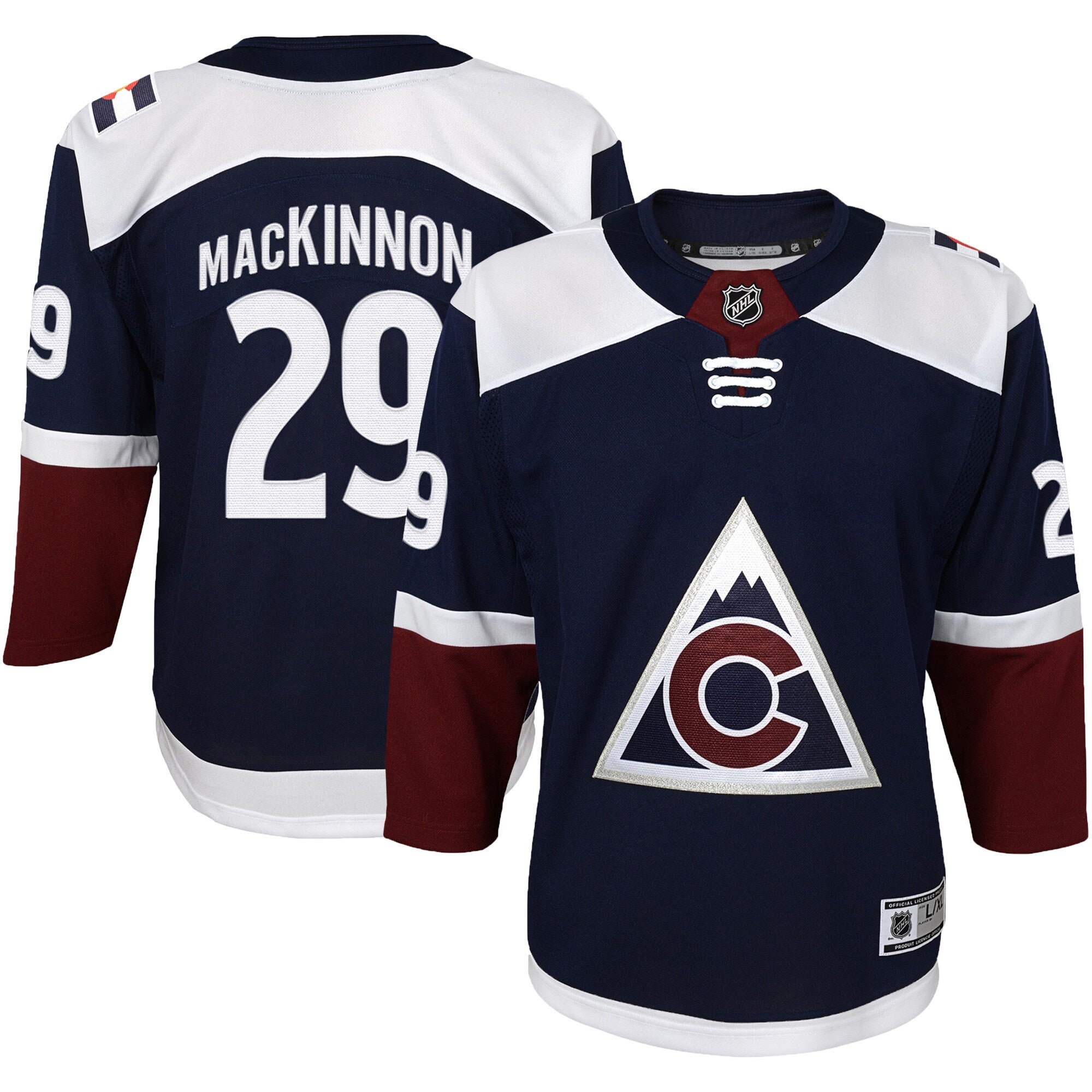 Nathan MacKinnon Colorado Avalanche Preschool Premier Player Jersey - Burgundy/Navy - Image 4