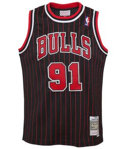 Alternative view of Dennis Rodman Chicago Bulls  Youth 1995/96 Hardwood Classics Swingman Jersey - Black