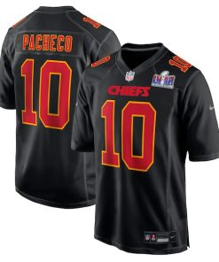 Isiah Pacheco Kansas City Chiefs Nike Super Bowl LVIII Carbon Fashion Game Player Jersey - Black