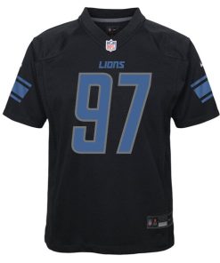 Alternative view of Aidan Hutchinson Detroit Lions Nike Youth Game Jersey - Black