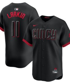 Barry Larkin Cincinnati Reds Nike City Connect Limited Jersey - Black