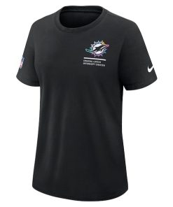 Alternative view of Miami Dolphins Nike Women's 2025 NFL Crucial Catch Tri-Blend Dri-FIT T-Shirt - Black