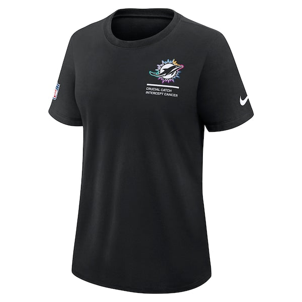 Miami Dolphins Nike Women's 2025 NFL Crucial Catch Tri-Blend Dri-FIT T-Shirt - Black - Image 2
