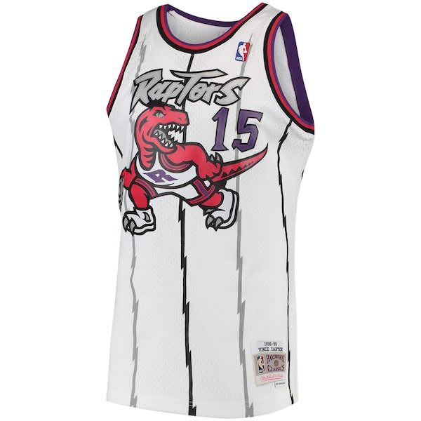 Vince Carter Toronto Raptors 1998/99 Hardwood Classics Swingman Jersey - White/Purple - Image 3
