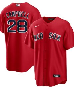 Alternative view of Kristian Campbell Boston Red Sox Nike Alternate Replica Jersey - Red/White