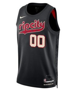 Alternative view of Portland Trail Blazers Nike Unisex 2023/24 Custom Swingman Jersey - Black - City Edition
