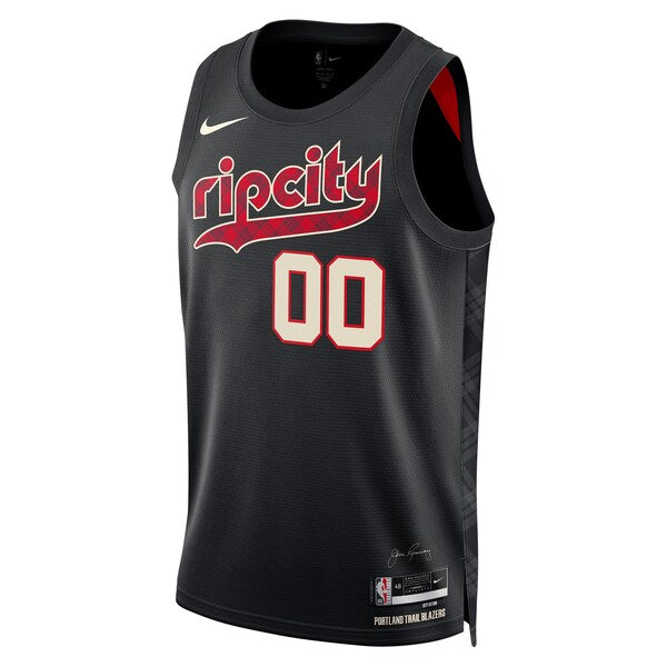 Portland Trail Blazers Nike Unisex 2023/24 Custom Swingman Jersey - Black - City Edition - Image 2