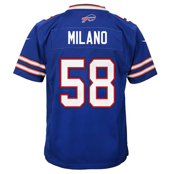 Matt Milano Buffalo Bills Nike Youth Team Player Game Jersey - Royal - Image 3