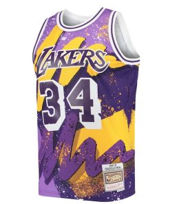 Alternative view of Shaquille O'Neal Los Angeles Lakers Hardwood Classics 1996/97 Hyper Hoops Swingman Jersey - Purple