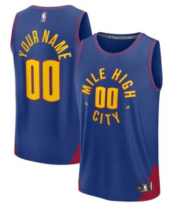 Denver Nuggets  Fast Break Custom Jersey Statement Edition - Blue/Navy