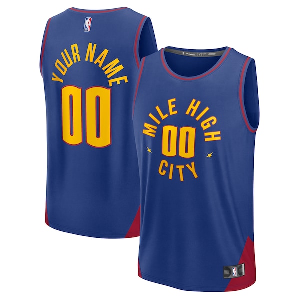 Denver Nuggets Fast Break Custom Jersey Statement Edition - Blue/Navy