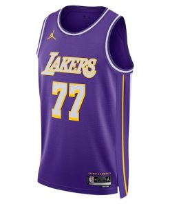 Alternative view of Luka Don?i? Los Angeles Lakers Jordan Brand Unisex  Swingman Jersey - Statement Edition - Purple
