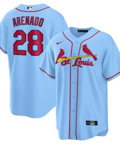 Alternative view of Nolan Arenado St. Louis Cardinals Nike 2024 Alternate Replica Jersey - Light Blue
