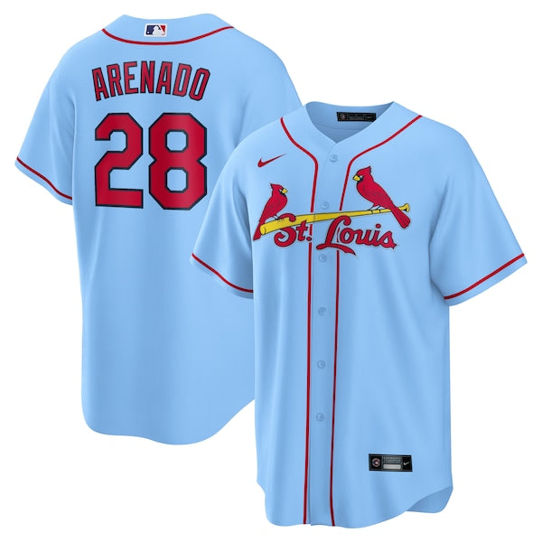Nolan Arenado St. Louis Cardinals Nike 2024 Alternate Replica Jersey - Light Blue - Image 2