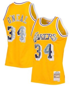 Shaquille O'Neal Los Angeles Lakers 1996-97 Hardwood Classics NBA 75th Anniversary Diamond Swingman Jersey - Gold