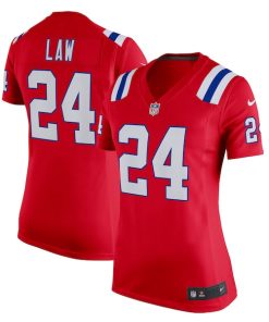 Alternative view of Ty Law New England Patriots Nike Women's Retired Game Jersey - Red/Navy