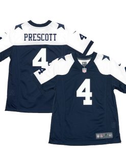 Alternative view of Dak Prescott Dallas Cowboys Nike Youth Throwback Game Jersey - Navy/White