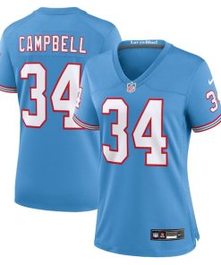 Earl Campbell Tennessee Titans Nike Women's Oilers Throwback Retired Player Game Jersey - Light Blue
