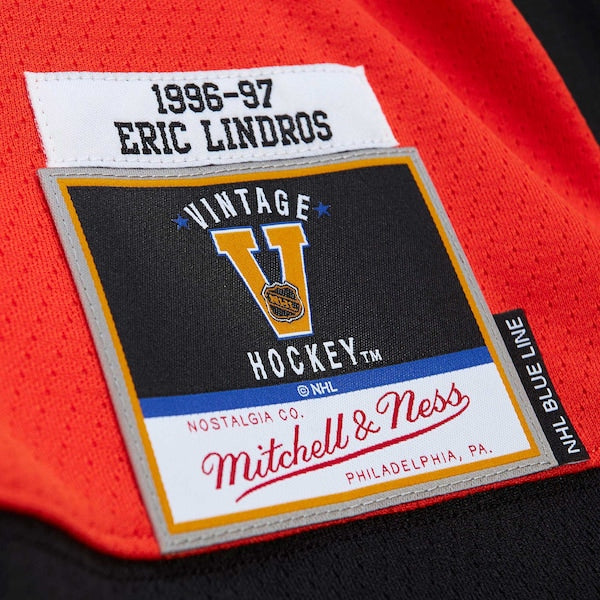 Eric Lindros Philadelphia Flyers Captain Patch 1996/97 Blue Line Player Jersey - Orange - Image 5