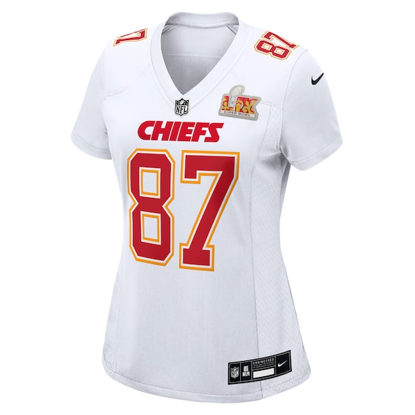 Travis Kelce Kansas City Chiefs Nike Women's Super Bowl LIX Fashion Game Jersey - Tundra White - Image 2