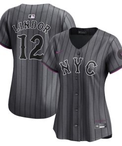 Francisco Lindor New York Mets Nike Women's 2024 City Connect Limited Player Jersey - Graphite