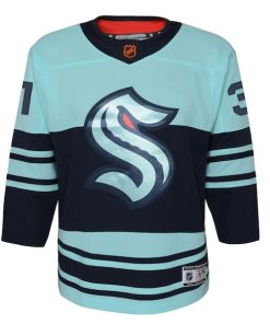Alternative view of Philipp Grubauer Seattle Kraken Youth Special Edition 2.0 Premier Player Jersey - Teal