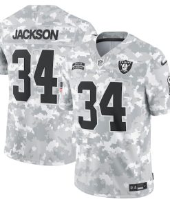 Bo Jackson Las Vegas Raiders Nike 2024 Salute to Service Retired Player Limited Jersey - Arctic Camo