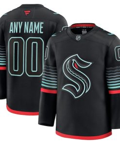 Alternative view of Seattle Kraken  Alternate Premium Custom Jersey - Black/Navy/White