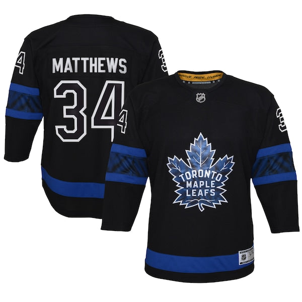Auston Matthews Toronto Maple Leafs Youth Alternate Premier Player Jersey - Black/Blue - Image 2