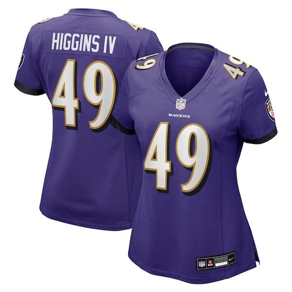 Jay Higgins IV Baltimore Ravens Nike Women's Team Game Jersey - Purple