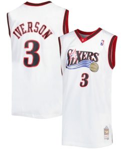 Allen Iverson Philadelphia 76ers Big & Tall Hardwood Classics 1996/97 Swingman Jersey - White/Black/Red/Royal