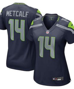 Alternative view of DK Metcalf Seattle Seahawks Nike Women's Team Game Jersey - College Navy