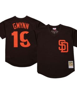 Tony Gwynn San Diego Padres 1985 Authentic Cooperstown Collection Mesh Batting Practice Jersey - Brown