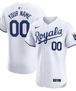 Kansas City Royals Nike Home Elite Custom Jersey - White