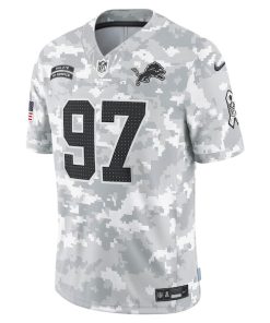 Alternative view of Aidan Hutchinson Detroit Lions Nike 2024 Salute to Service Limited Jersey - Arctic Camo