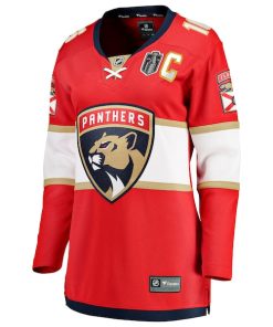 Alternative view of Aleksander Barkov Florida Panthers  Women's 2025 Stanley Cup Final Home Breakaway Player Jersey - Red