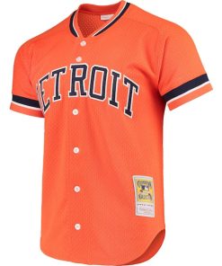 Alternative view of Kirk Gibson Detroit Tigers Cooperstown Collection Mesh Batting Practice Button-Up Jersey - Orange
