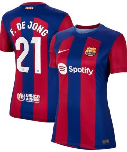 Frenkie de Jong Barcelona Nike Women's 2023/24 Home Replica Jersey - Royal