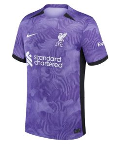 Alternative view of Liverpool Nike Youth 2023/24 Third Stadium Replica Custom Jersey - Purple